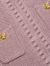 Delilah Cropped Cardigan ~ Light Mauve / Gold