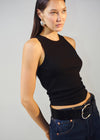 Isabel Rib Tank ~ Black