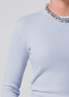 Pilar Waffle Crewneck ~ Periwinkle