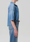 Frances Cropped Cape Button Up ~ Skyland