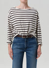 Boat Neck L/S ~ Chocolate Stripe