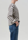 Boat Neck L/S ~ Chocolate Stripe
