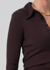 Long Sleeve 60's Polo ~ Chocolate