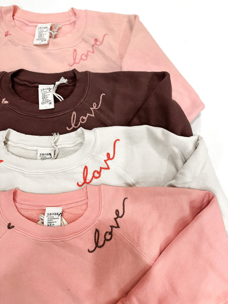 Love Sweatshirt ~ Powder Pink
