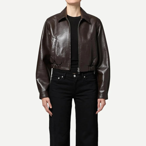 Essie Recycled Cropped Jacket ~ Chocolate