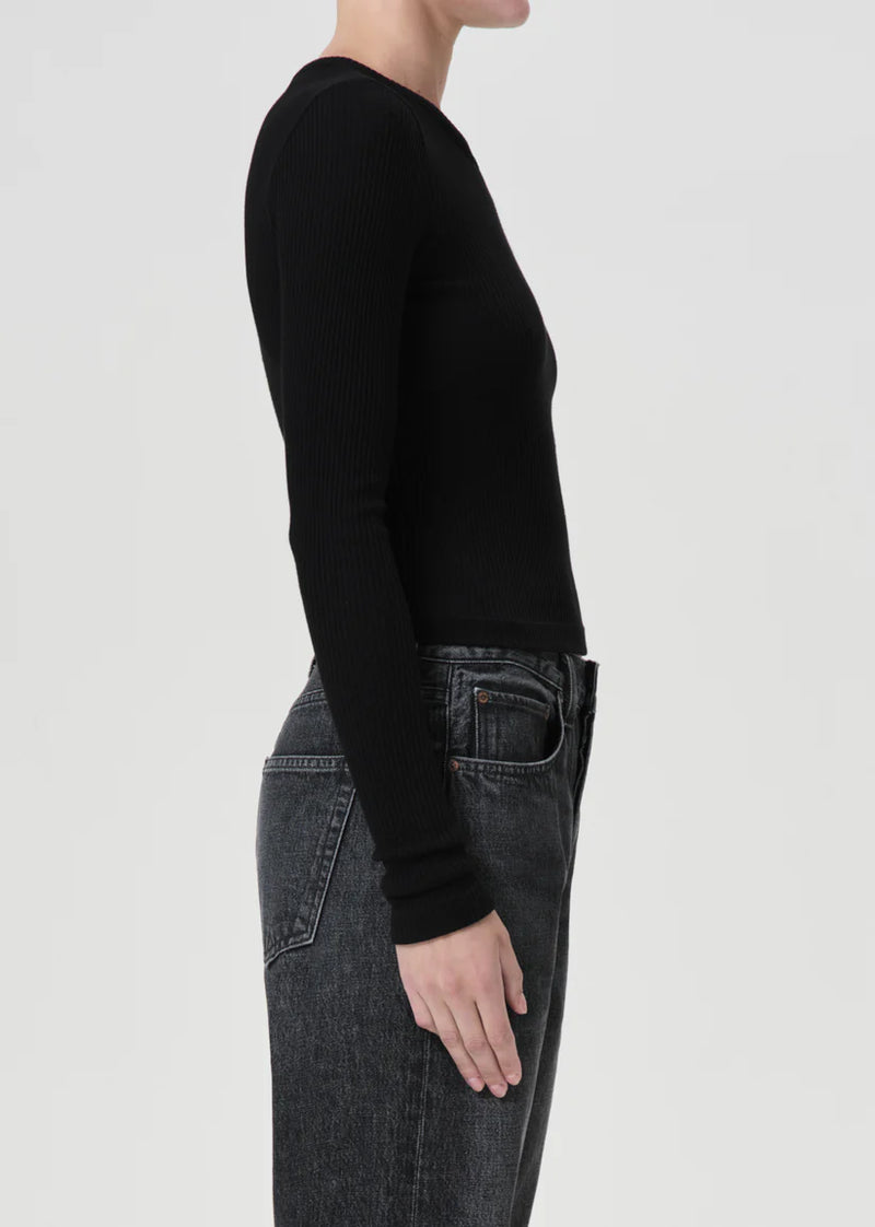 Alma Shrunken Crewneck~ Black