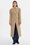 Aaliyah Textured Hourglass Coat ~ Beige