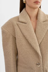 Aaliyah Textured Hourglass Coat ~ Beige