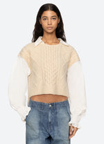 Devana Combo Sweater ~ Cream