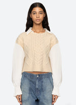 Devana Combo Sweater ~ Cream