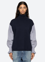 Devana Combo Sweater ~ Navy