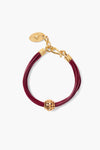 James Leather Bracelet ~ Garnet