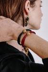 James Leather Bracelet ~ Garnet