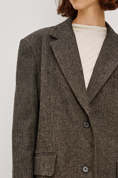 Bridges Blazer ~ Camel Black Herringbone