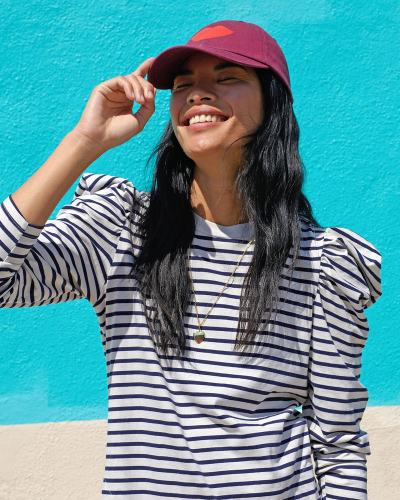 Lips Baseball Hat ~ Oxblood W/ Lips