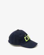 Baseball Hat ~ Navy w/ Printed Yellow Ciao