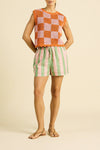 Bree Sweater Tank ~ Pink/Orange Check
