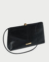 Corrine Black Leather Gathered Clutch