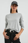 Cotton Cashmere Long Sleeve Tee ~Heather Grey