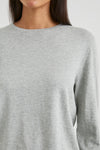 Cotton Cashmere Long Sleeve Tee ~Heather Grey