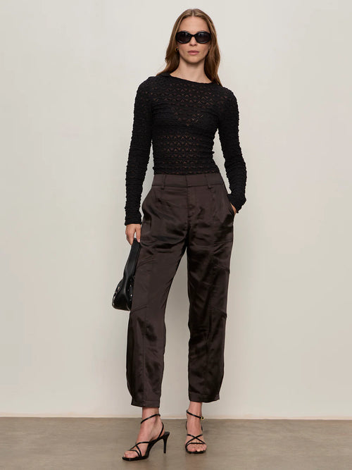 Sahara Satin Tappered Pant ~ Black