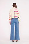 Cropped Hampton Sweater ~ Cream Rainbow Multi