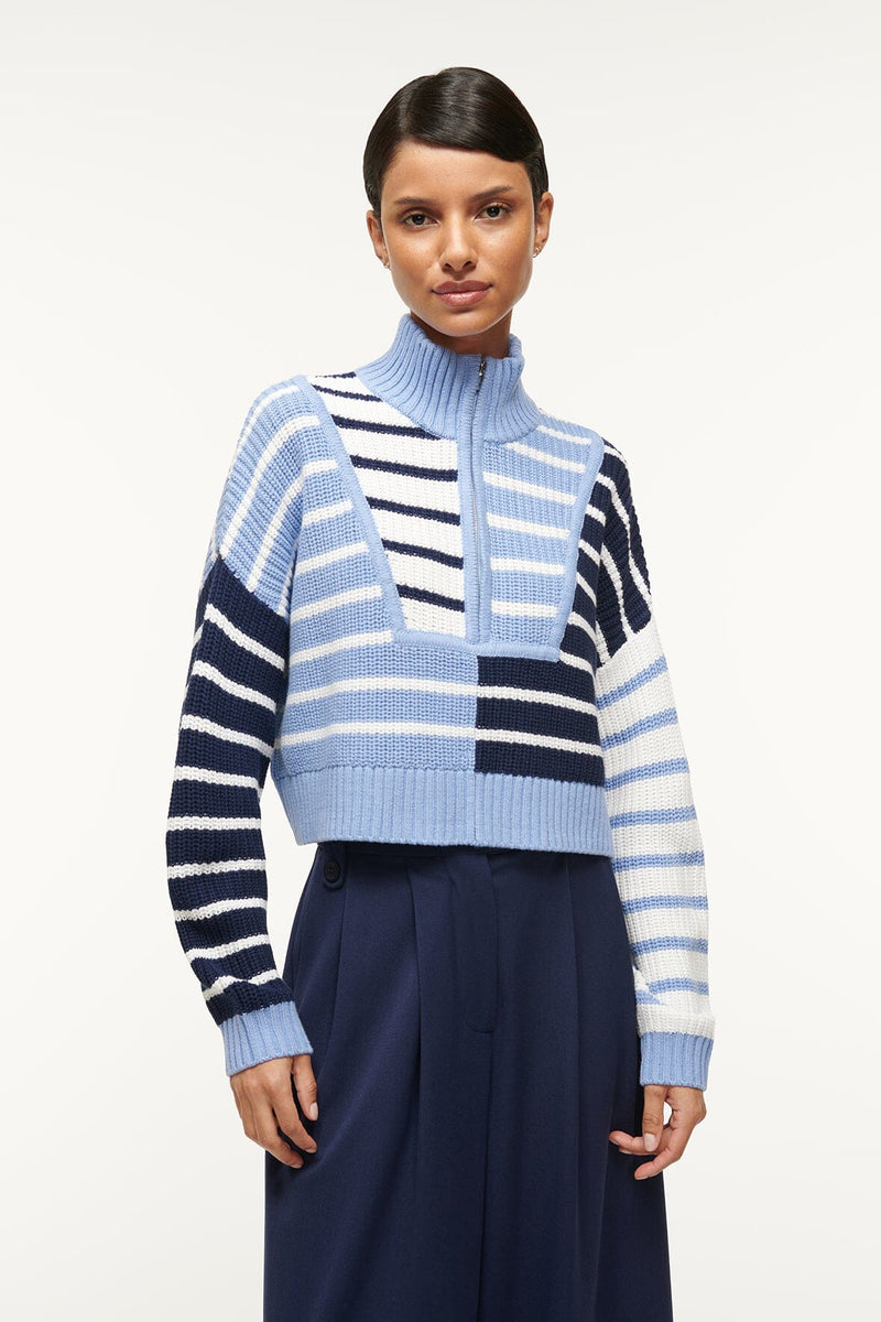 Cropped Hampton Sweater ~ Adriatic Stripe