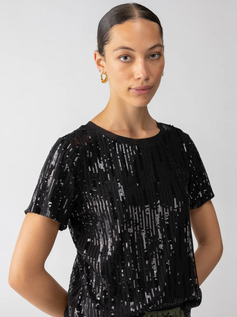 Sequin Perfect Tee ~ Black