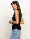 Ribbed Ruched Tank ~ Black