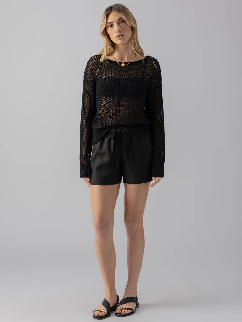 Open Knit Sweater ~ Black