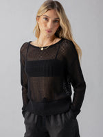 Open Knit Sweater ~ Black