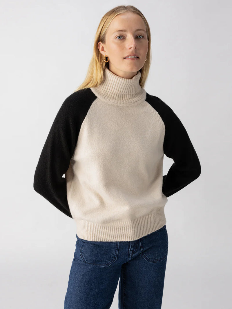 Cozy Day Sweater ~ Toasted Almond/Black