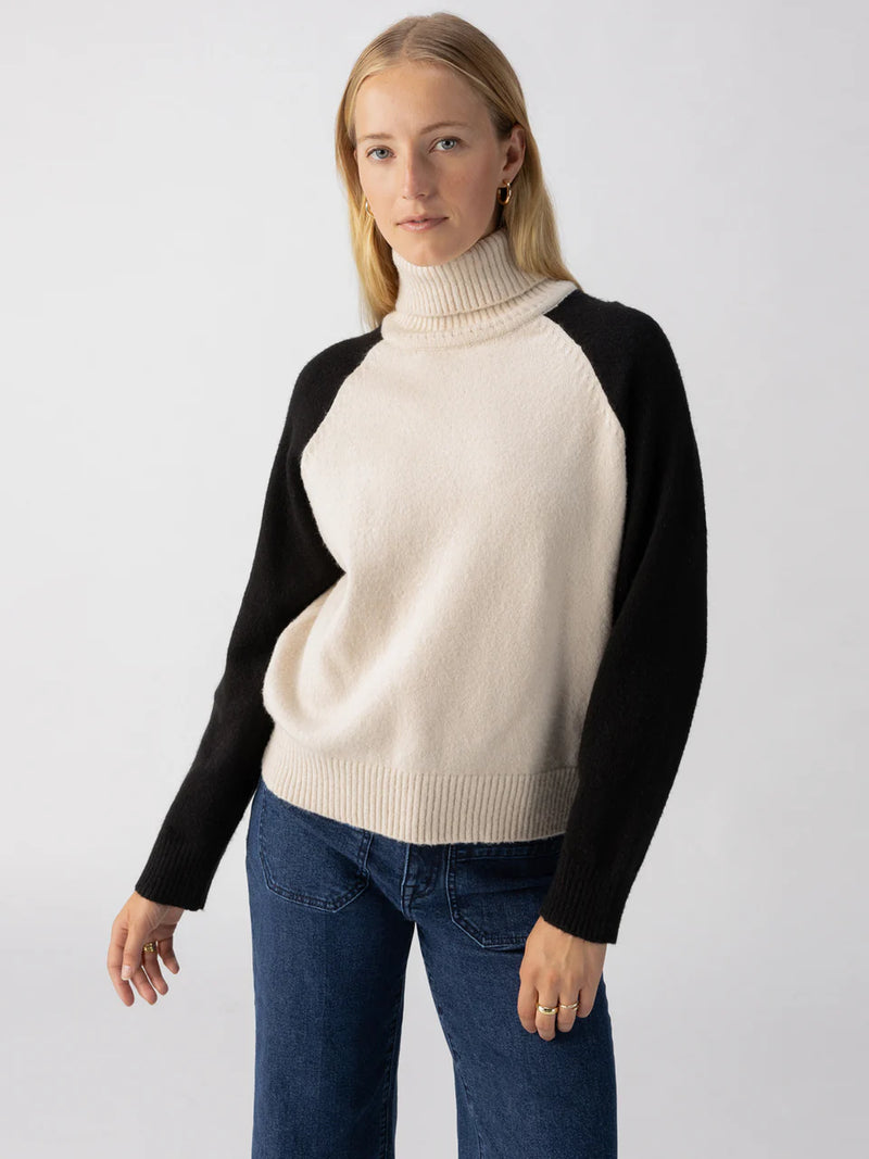 Cozy Day Sweater ~ Toasted Almond/Black