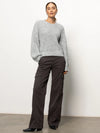 Fuzzy Volume Sleeve Sweater ~ Heather Grey