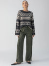 FairIsle Crew Neck Sweater ~Heather Ash Multi