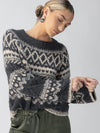 FairIsle Crew Neck Sweater ~Heather Ash Multi