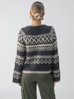 FairIsle Crew Neck Sweater ~Heather Ash Multi