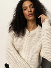Open Knit Bomber ~ Chalk