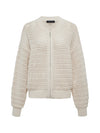 Open Knit Bomber ~ Chalk