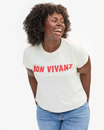 Classic Tee ~ Cream w/ Bright Poppy Bon Vivant