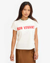 Classic Tee ~ Cream w/ Bright Poppy Bon Vivant