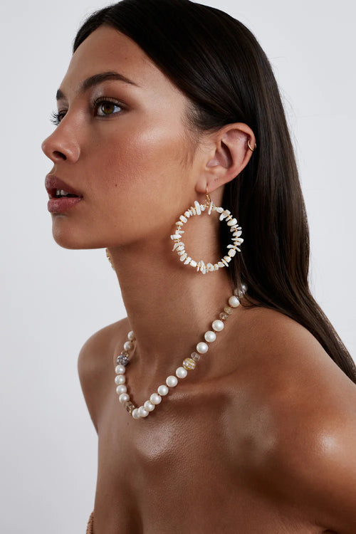 Seychelles Hoops ~ White Mother of Pearl