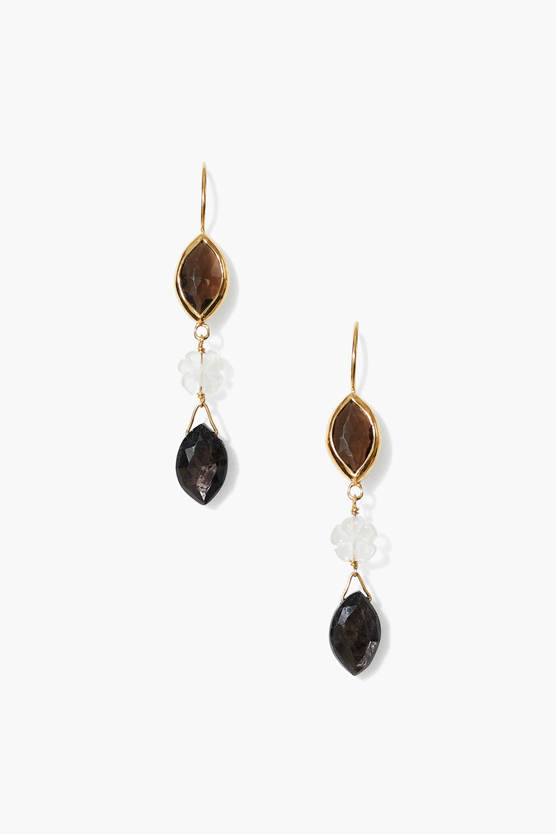 Sabine Earrings ~ Smoky Quartz Mix