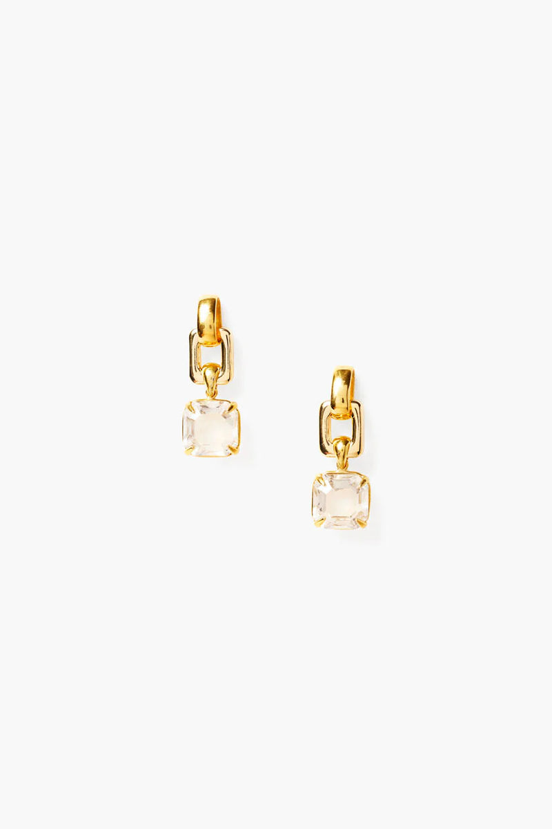 Ellis Earrings ~ Crystal / Gold