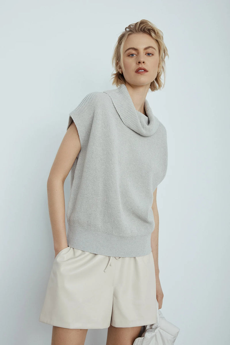 Elia Heather Sweater Vest ~ Sea Foam