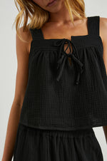 Enya Top- Black Gauze