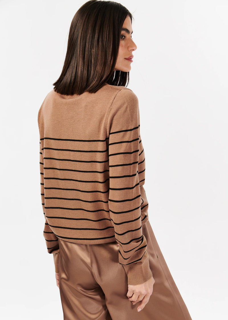 Lucinda Sweater ~ Nutshell Stripe