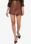 Cillian Leather Mini Skirt ~ Mousse