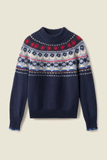 Kimi Oversized Fairisle Sweater Navy