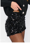 Ziggy Shorts ~ Black Metallic Sequins